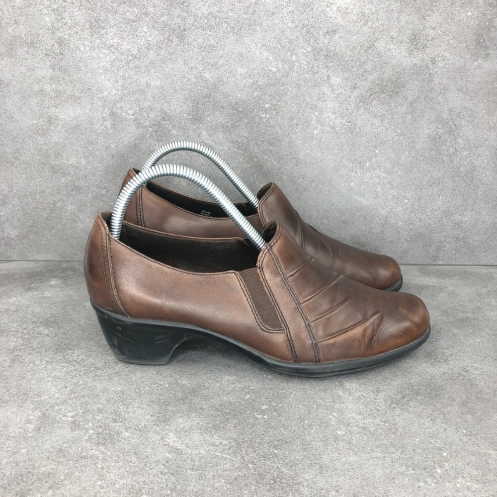 Clarks Partridge Leather Ruched Slip On Comfort Loafer, Brown, Women's 7.5